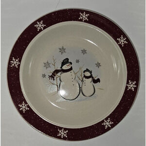 Royal Seasons Stoneware Christmas Snowman 6.5 Inch Side Plate